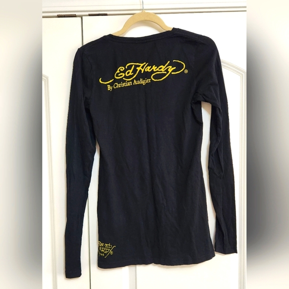 Vintage Ed Hardy Black Long Sleeve Shirt Eternal Love - Picture 2 of 3